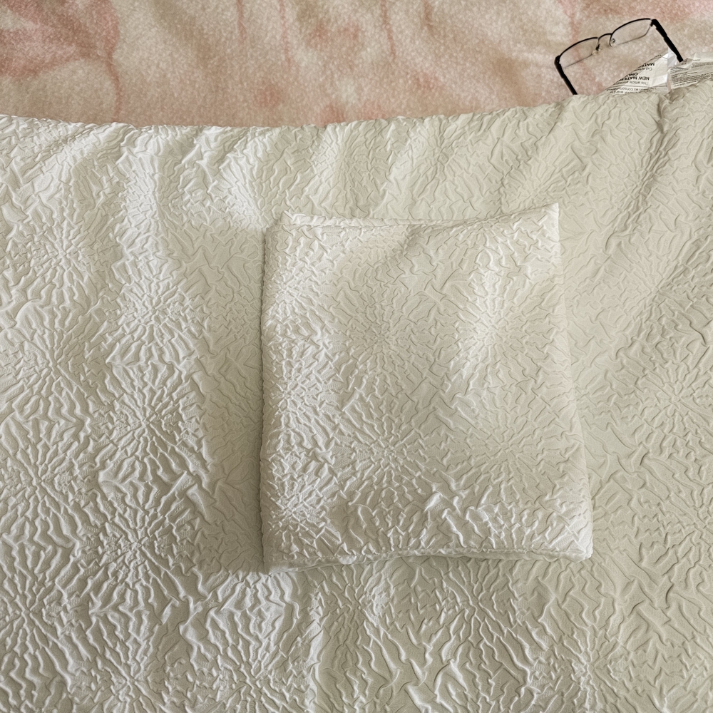 DKNY Cream Textured Twin Comforter with Pillow Cover